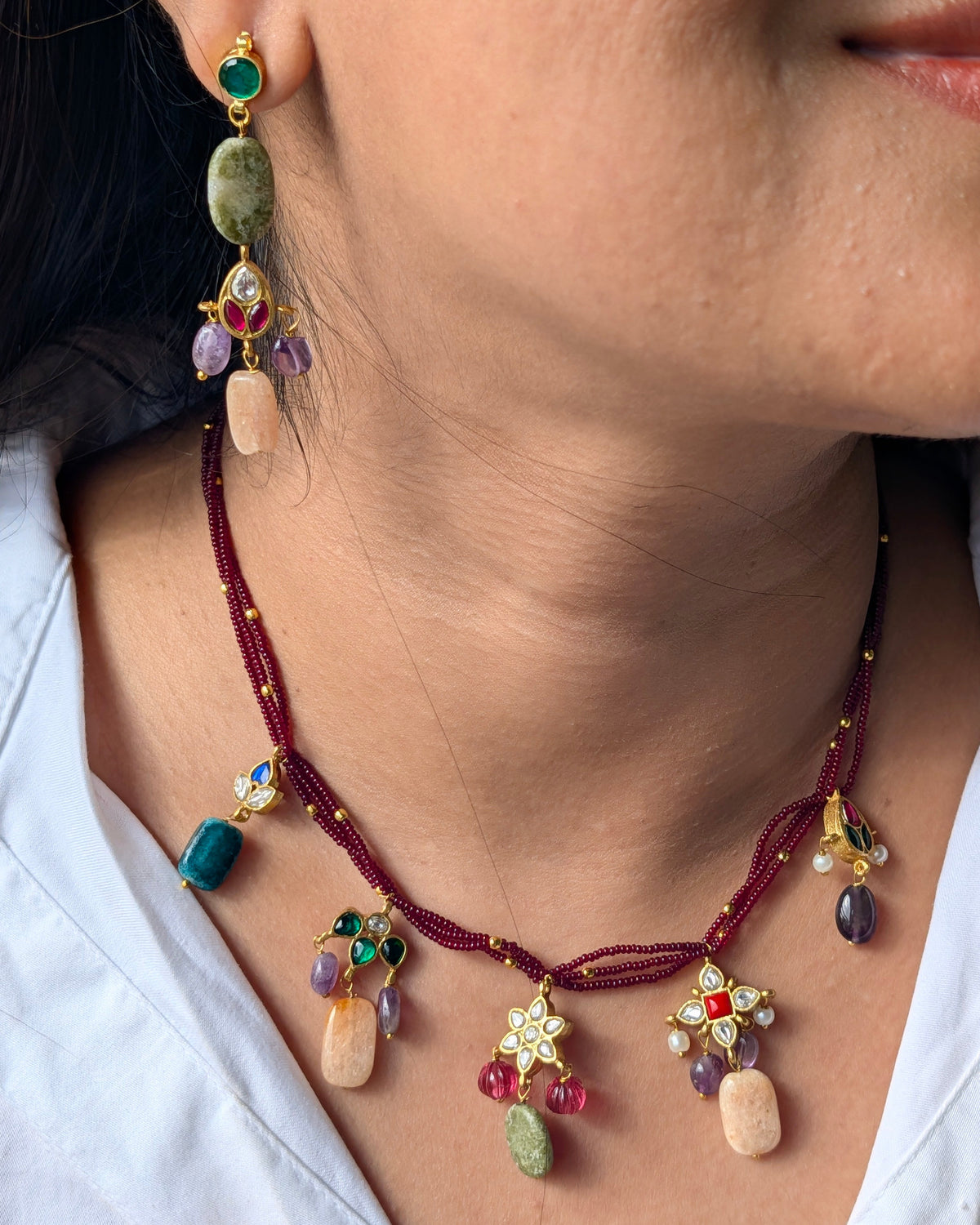 Multicolor Nandita Pachi Kundan Set