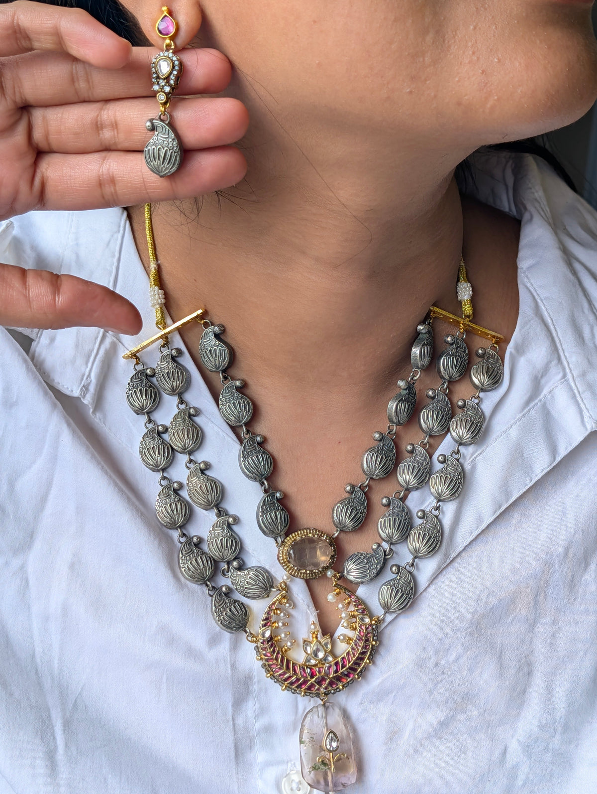Dual Tone Maheshwari Set