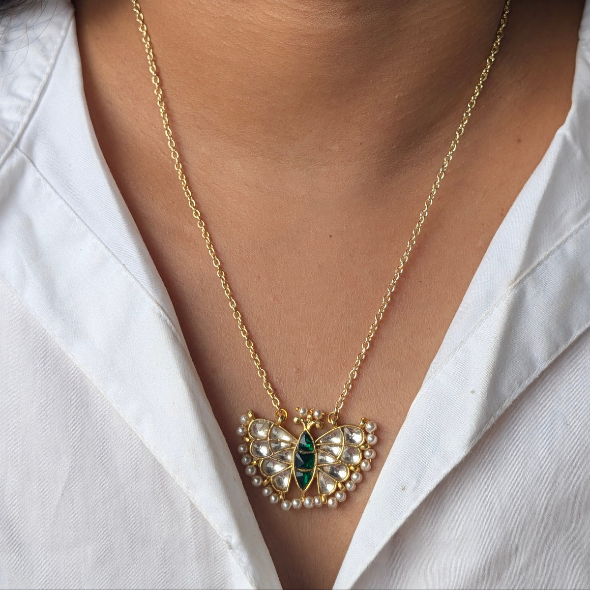 Ivory Pranita Pachi Kundan Pendant