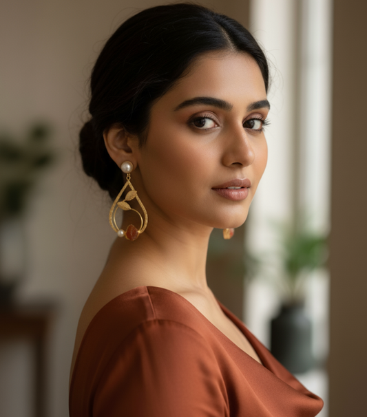 Orange Krisha Danglers Hoops