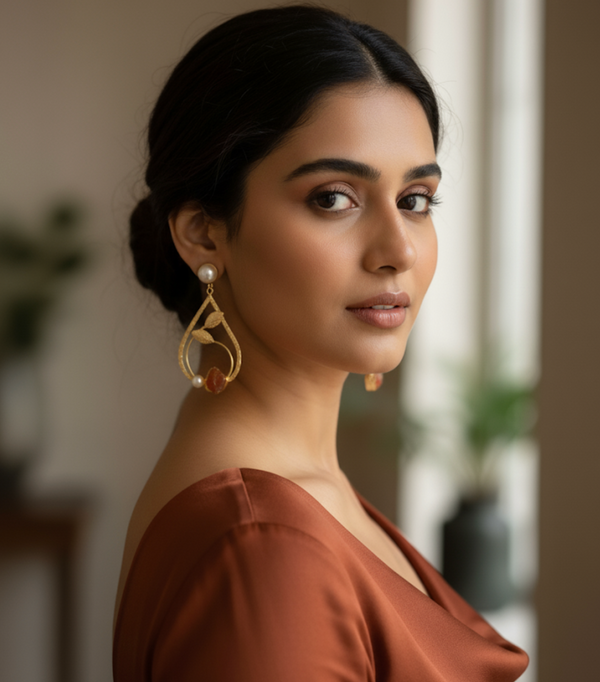 Orange Krisha Danglers Hoops