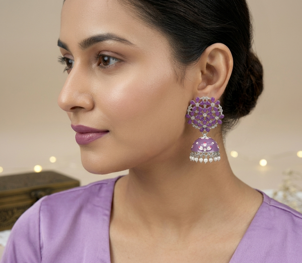 Purple Riona Jhumkas